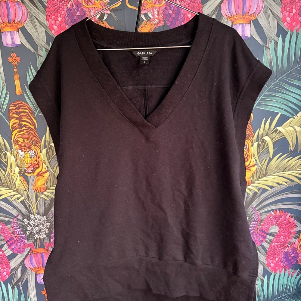 Athleta Black V-Neck Blouse